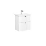 VitrA Root Groove Lavabo Dolabı, 60 cm, İki Çekmeceli, Dar, Yuvarlak Lavabo, Mat Beyaz