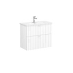 VitrA Root Groove Lavabo Dolabı, 80 cm, İki Çekmeceli, Dar, Yuvarlak Lavabo, Mat Beyaz - 69254 - Banyo Alt Modülleri - 2