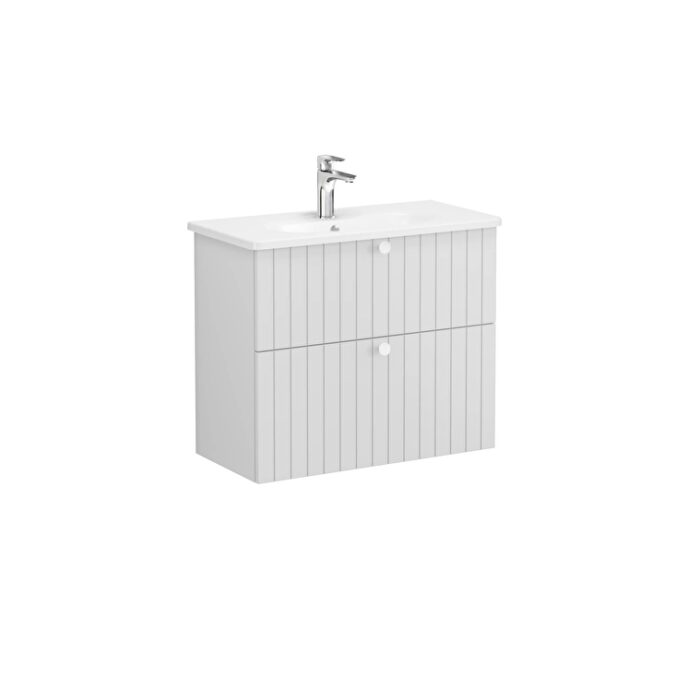 69255_02_2b83bf22d3cb08d414150fe1086a0f0929dc5e2b-3.jpg VitrA Root Groove Lavabo Dolabı, 80 cm, İki Çekmeceli, Dar, Yuvarlak Lavabo, Mat Açık Gri - 69255 - Banyo Alt Modülleri - 2