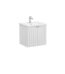 VitrA Root Groove Lavabo Dolabı, 60 cm, İki Kapaklı, Yuvarlak Lavabo, Mat Açık Gri - 69269 - Banyo Alt Modülleri
