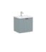 VitrA Root Groove Lavabo Dolabı, 60 cm, İki Kapaklı, Yuvarlak Lavabo, Mat Fiyord Yeşili - 69271 - Banyo Alt Modülleri