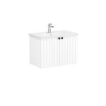 VitrA Root Groove Lavabo Dolabı, 80 cm, İki Kapaklı, Yuvarlak Lavabo, Mat Beyaz - 69289 - Banyo Alt Modülleri - 2
