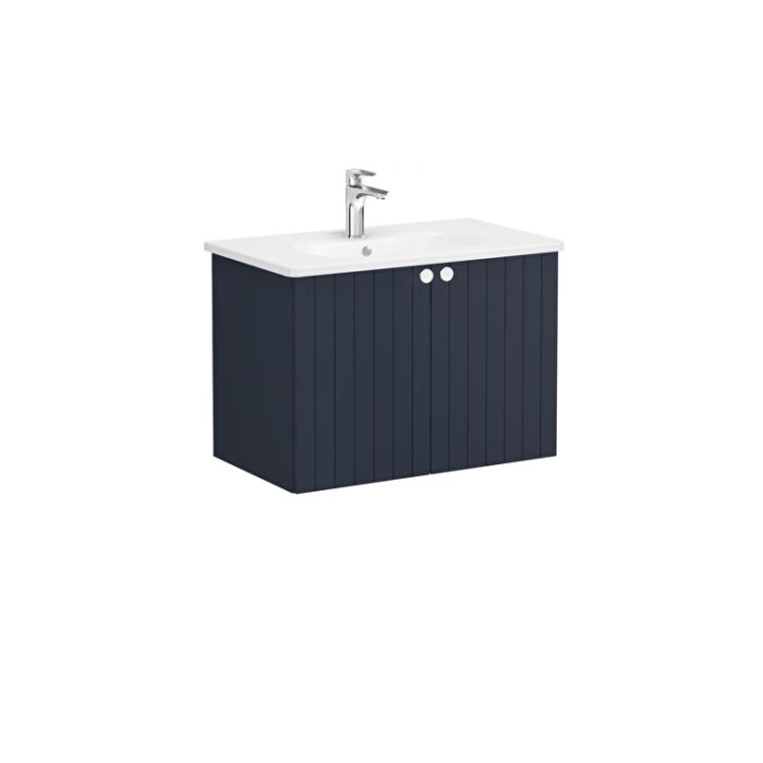 VitrA Root Groove Lavabo Dolabı, 80 cm, İki Kapaklı, Yuvarlak Lavabo, Mat Lacivert - 69294 - Banyo Alt Modülleri - 2