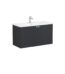 VitrA Root Groove Lavabo Dolabı, 100 cm, İki Kapaklı, Yuvarlak Lavabo, Mat Grafit - 69314 - Banyo Alt Modülleri