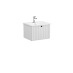 VitrA Root Groove Lavabo Dolabı, 60 cm, Bir Çekmeceli, Yuvarlak Lavabo, Mat Açık Gri - 69353 - Banyo Alt Modülleri