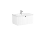 VitrA Root Groove Lavabo Dolabı, 80 cm, Bir Çekmeceli, Yuvarlak Lavabo, Mat Beyaz - 69373 - Banyo Alt Modülleri