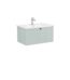 VitrA Root Groove Lavabo Dolabı, 80 cm, Bir Çekmeceli, Yuvarlak Lavabo, Mat Retro Yeşil - 69379 - Banyo Alt Modülleri