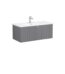 VitrA Root Groove Lavabo Dolabı, 100 cm, Bir Çekmeceli, Yuvarlak Lavabo, Mat Gri - 69396 - Banyo Alt Modülleri