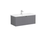 VitrA Root Groove Lavabo Dolabı, 100 cm, Bir Çekmeceli, Yuvarlak Lavabo, Mat Gri - Görsel 2
