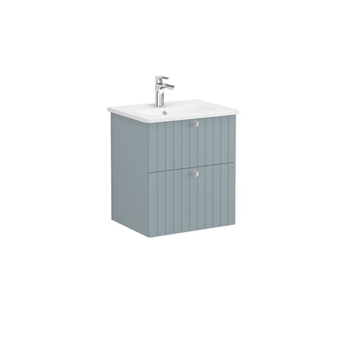 69418_01_e7846ecc874ab4f8e9191b1ebffb4855aac8306d-2.jpg VitrA Root Groove Lavabo Dolabı, 60 cm, İki Çekmeceli, Yuvarlak Lavabo, Mat Fiyord Yeşili - 69418 - Banyo Alt Modülleri - 1