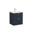VitrA Root Groove Lavabo Dolabı, 60 cm, İki Çekmeceli, Yuvarlak Lavabo, Mat Lacivert - 69420 - Banyo Alt Modülleri