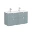 VitrA Root Groove Lavabo Dolabı, 120 cm, Dört Çekmeceli, Yuvarlak Lavabo, Mat Fiyord Yeşili - 69523 - Banyo Alt Modülleri