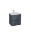 VitrA Mia Plus Square Lavabo Dolabı, 60 cm, İki Çekmeceli, Parlak Antrasit - 69729 - Banyo Alt Modülleri