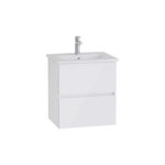 VitrA Mia Plus Square Lavabo Dolabı, 60 cm, İki Çekmeceli, Parlak Beyaz - Görsel 2