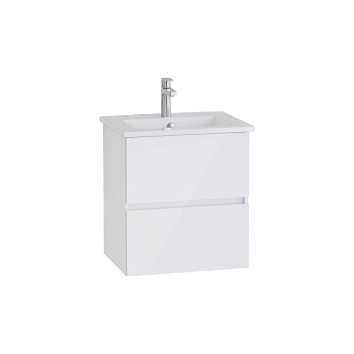 VitrA Mia Plus Square Lavabo Dolabı, 60 cm, İki Çekmeceli, Parlak Beyaz - Görsel 2