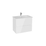 VitrA Mia Plus Square Lavabo Dolabı, 80 cm, İki Çekmeceli, Parlak Beyaz