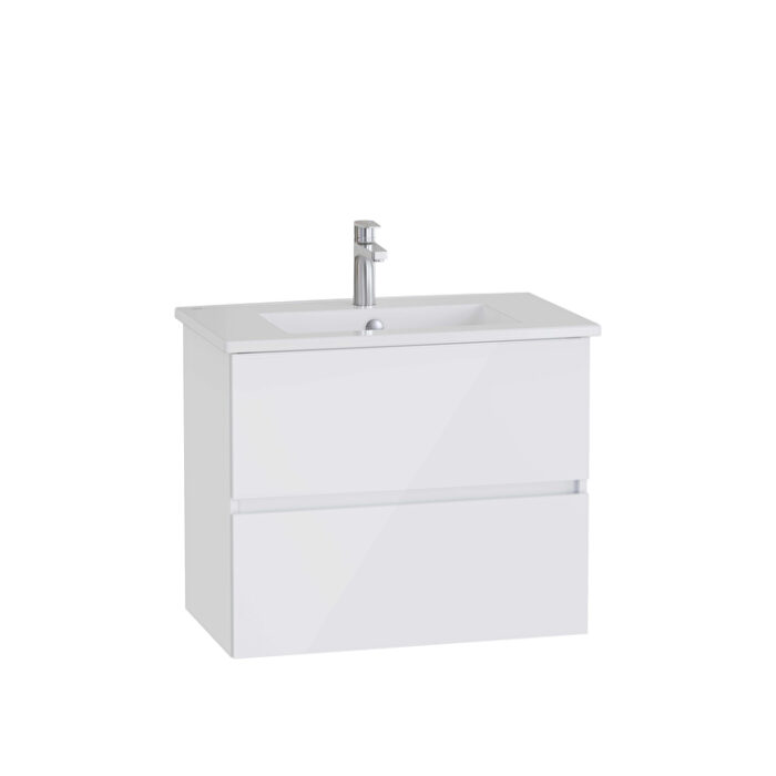 VitrA Mia Plus Square Lavabo Dolabı, 80 cm, İki Çekmeceli, Parlak Beyaz - Görsel 2