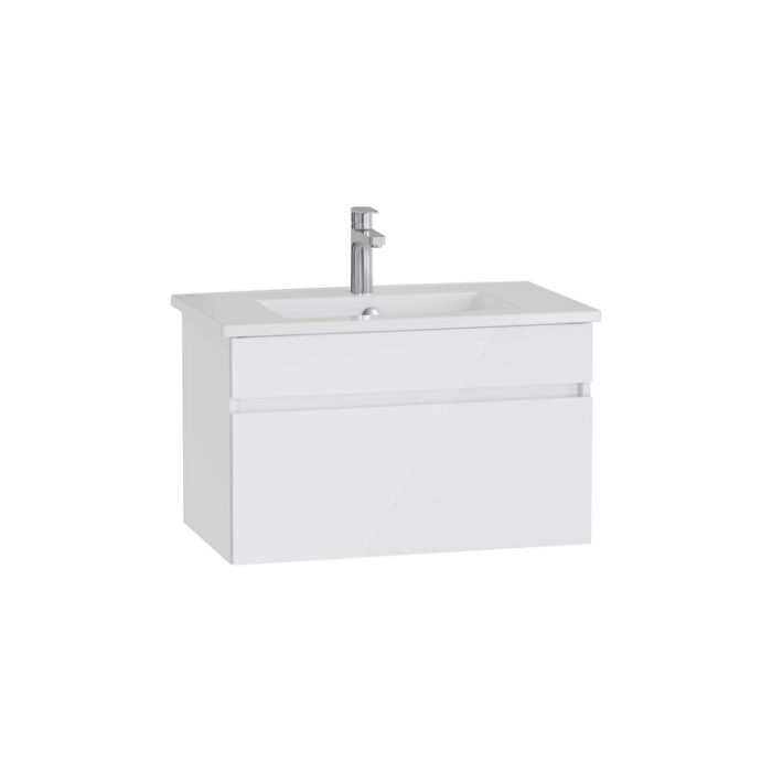 VitrA Mia Plus Square Lavabo Dolabı, 80 cm, Bir Çekmeceli, Parlak Beyaz - Görsel 2