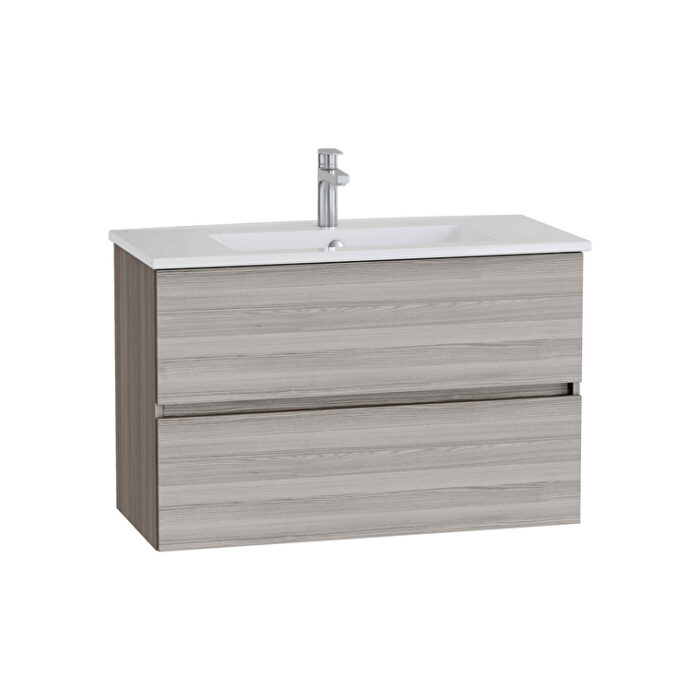 VitrA Mia Plus Square Lavabo Dolabı, 100 cm, İki Çekmeceli, Cordoba - Görsel 2