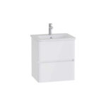 VitrA Mia Plus Round Lavabo Dolabı, 60 cm, İki Çekmeceli, Parlak Beyaz - 69816 - Banyo Alt Modülleri