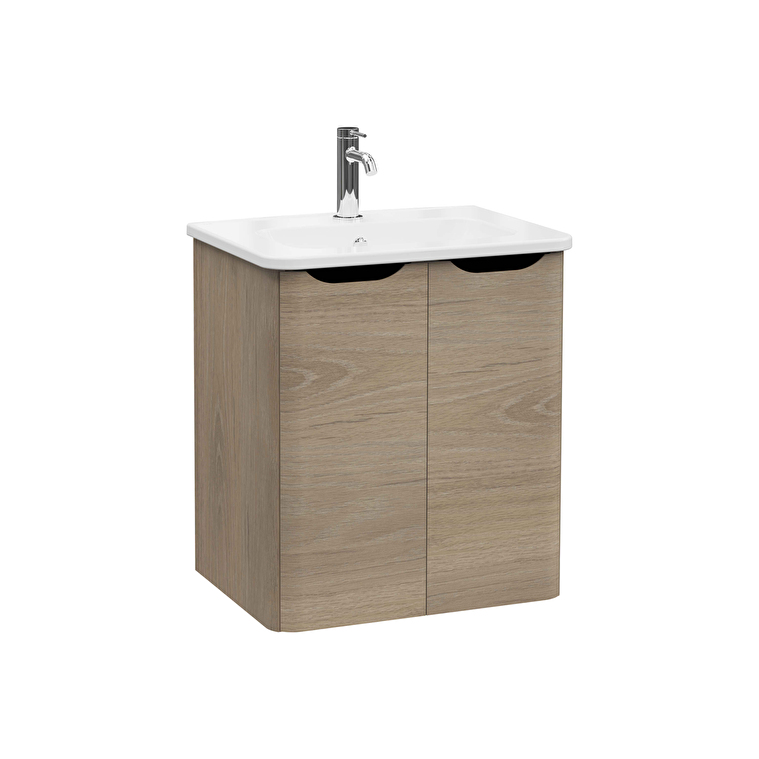 VitrA Integra Round Lavabo Dolabı, 60 cm, İki Kapaklı, Altın Meşe - 69846 - Banyo Alt Modülleri
