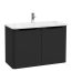 VitrA Integra Round Lavabo Dolabı, 100 cm, İki Kapaklı, Mat Grafit - 69863 - Banyo Alt Modülleri