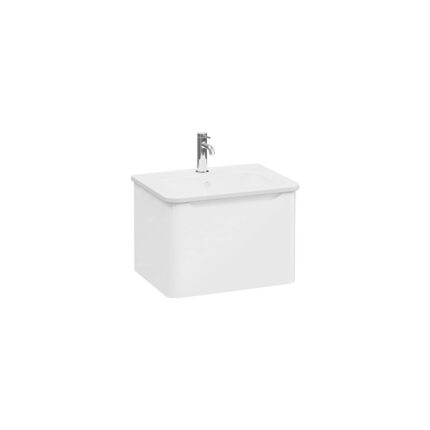 VitrA Integra Round Lavabo Dolabı, 60 cm, Bir Çekmeceli, Parlak Beyaz - 69897 - Banyo Alt Modülleri