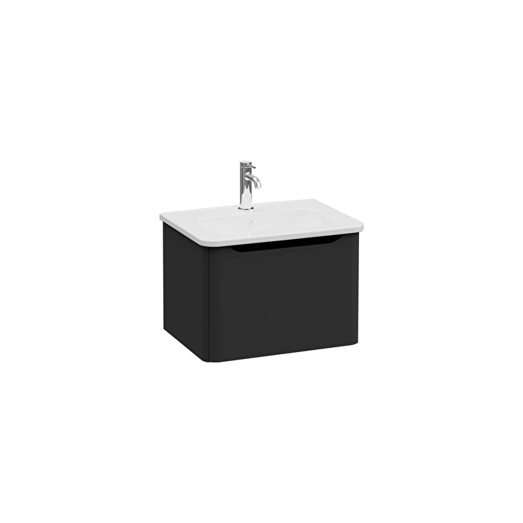 VitrA Integra Round Lavabo Dolabı, 60 cm, Bir Çekmeceli, Mat Grafit - 69899 - Banyo Alt Modülleri