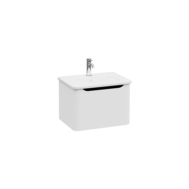 VitrA Integra Round Lavabo Dolabı, 60 cm, Bir Çekmeceli, Mat Açık Gri - 69903 - Banyo Alt Modülleri
