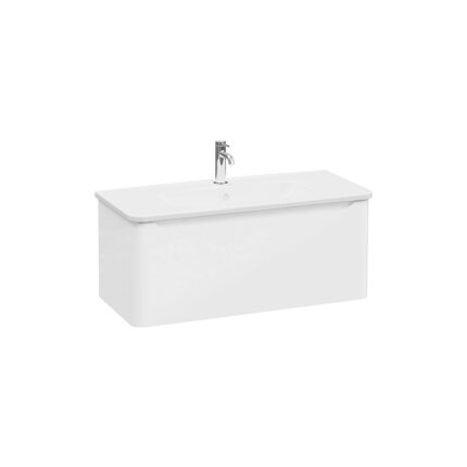 VitrA Integra Round Lavabo Dolabı, 100 cm, Bir Çekmeceli, Parlak Beyaz - 69915 - Banyo Alt Modülleri