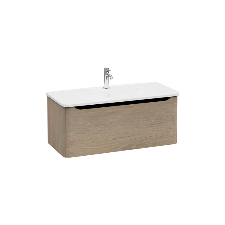 VitrA Integra Round Lavabo Dolabı, 100 cm, Bir Çekmeceli, Altın Meşe - 69918 - Banyo Alt Modülleri