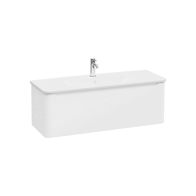 VitrA Integra Round Lavabo Dolabı, 120 cm, Bir Çekmeceli, Parlak Beyaz - 69924 - Banyo Alt Modülleri