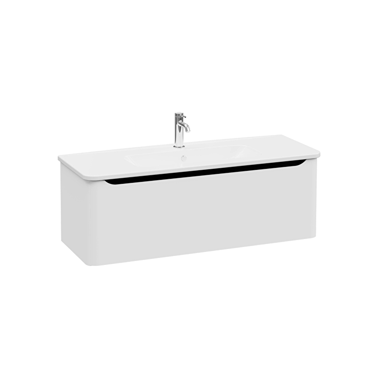 VitrA Integra Round Lavabo Dolabı, 120 cm, Bir Çekmeceli, Mat Açık Gri - 69930 - Banyo Alt Modülleri