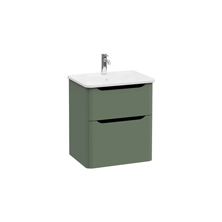 VitrA Integra Round Lavabo Dolabı, 60 cm, İki Çekmeceli , Mat Yeşil - 69974 - Banyo Alt Modülleri