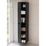 VitrA Integra Round Boy Dolabı, 40 cm, İki Kapaklı, Mat Grafit, Sol - 70070 - Boy Dolaplar - 2