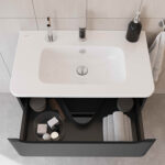 VitrA Integra Round Lavabo Dolabı, 80 cm, İki Çekmeceli , Mat Grafit - 69980 - Banyo Alt Modülleri - 2