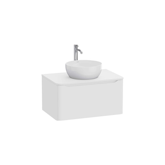 VitrA Integra Round Lavabo Dolabı, 80 cm, Bir Çekmeceli, Çanak Lavabo Uyumlu, Mat Beyaz, Lavabosuz - Görsel 3