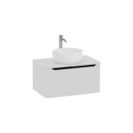 VitrA Integra Round Lavabo Dolabı, 80 cm, Bir Çekmeceli, Çanak Lavabo Uyumlu, Mat Açık Gri, Lavabosuz - 70047 - Banyo Alt Modülleri - 1