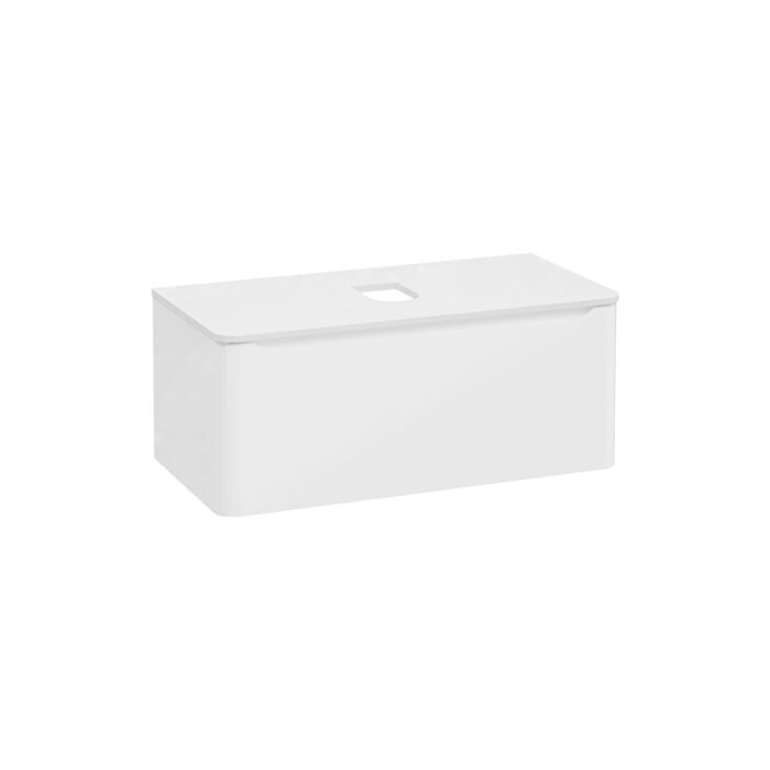 VitrA Integra Round Lavabo Dolabı, 100 cm, Bir Çekmeceli, Çanak Lavabo Uyumlu, Parlak Beyaz, Lavabosuz - 70050 - Banyo Alt Modülleri - 1