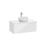 VitrA Integra Round Lavabo Dolabı, 100 cm, Bir Çekmeceli, Çanak Lavabo Uyumlu, Parlak Beyaz, Lavabosuz - 70050 - Banyo Alt Modülleri