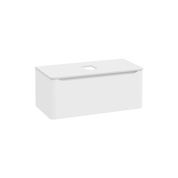 VitrA Integra Round Lavabo Dolabı, 100 cm, Bir Çekmeceli, Çanak Lavabo Uyumlu, Mat Beyaz, Lavabosuz - 70051 - Banyo Alt Modülleri - 1