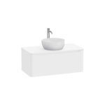 VitrA Integra Round Lavabo Dolabı, 100 cm, Bir Çekmeceli, Çanak Lavabo Uyumlu, Mat Beyaz, Lavabosuz - 70051 - Banyo Alt Modülleri