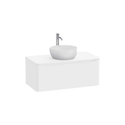 VitrA Integra Round Lavabo Dolabı, 100 cm, Bir Çekmeceli, Çanak Lavabo Uyumlu, Mat Beyaz, Lavabosuz - 70051 - Banyo Alt Modülleri