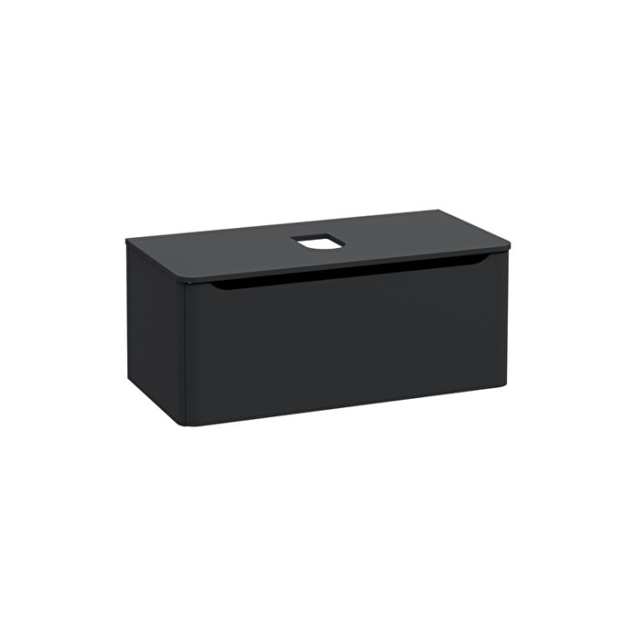 VitrA Integra Round Lavabo Dolabı, 100 cm, Bir Çekmeceli, Çanak Lavabo Uyumlu, Mat Grafit, Lavabosuz - Görsel 2