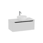 VitrA Integra Round Lavabo Dolabı, 100 cm, Bir Çekmeceli, Çanak Lavabo Uyumlu, Mat Açık Gri, Lavabosuz - 70056 - Banyo Alt Modülleri - 1