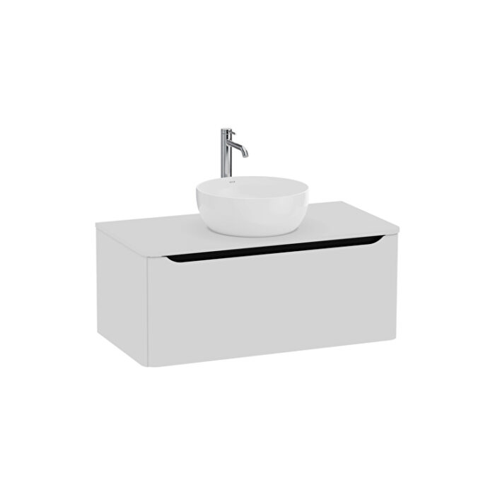 70056_Cut_Out_Image-2.jpg VitrA Integra Round Lavabo Dolabı, 100 cm, Bir Çekmeceli, Çanak Lavabo Uyumlu, Mat Açık Gri, Lavabosuz - 70056 - Banyo Alt Modülleri - 1
