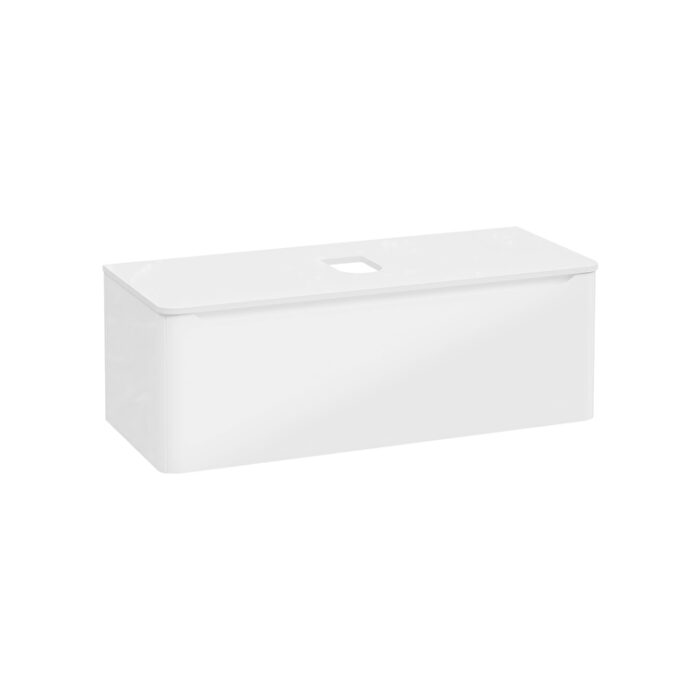 VitrA Integra Round Lavabo Dolabı, 120 cm, Bir Çekmeceli, Çanak Lavabo Uyumlu, Parlak Beyaz, Lavabosuz - Görsel 2