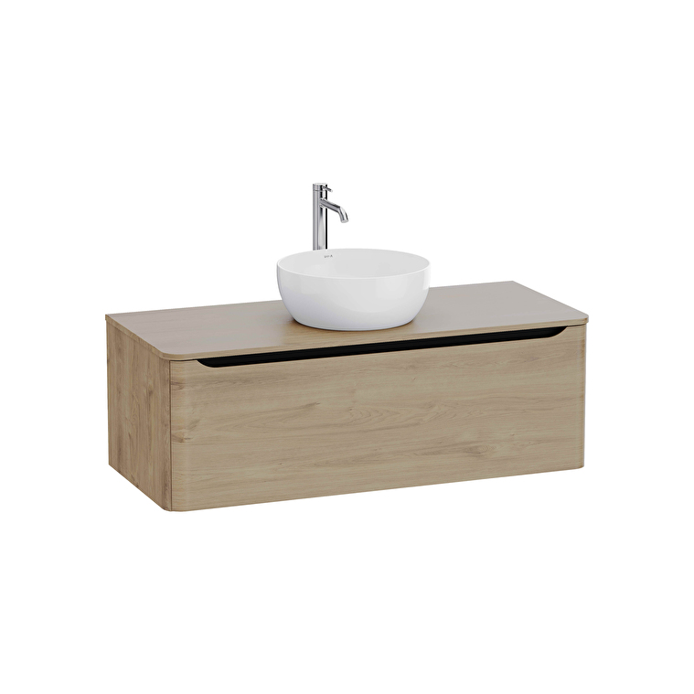 VitrA Integra Round Lavabo Dolabı, 120 cm, Bir Çekmeceli, Çanak Lavabo Uyumlu, Altın Meşe, Lavabosuz - 70062 - Banyo Alt Modülleri