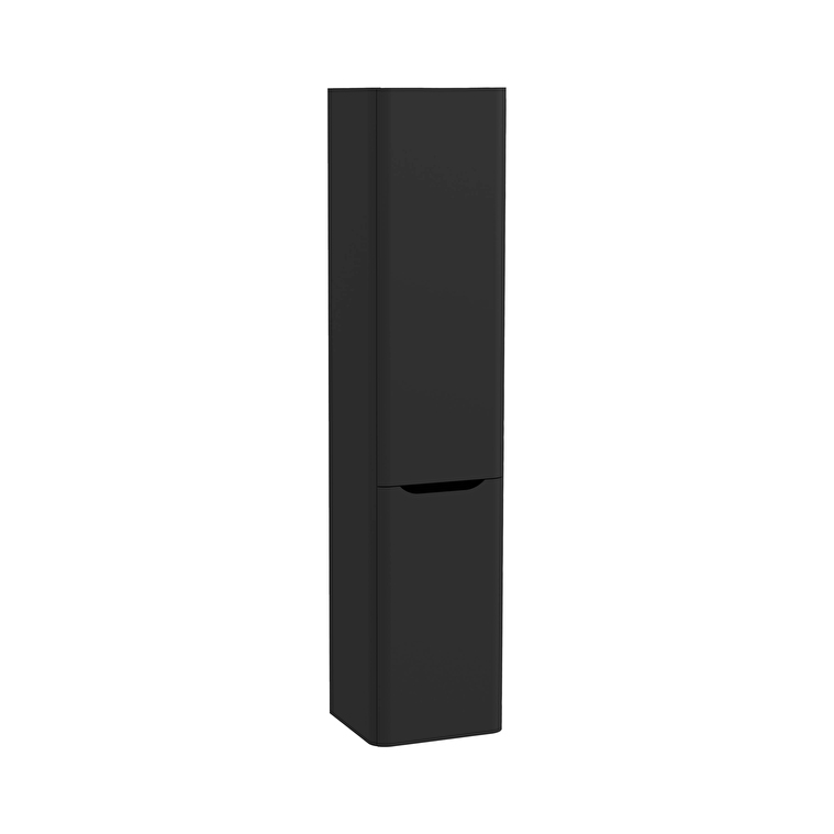 VitrA Integra Round Boy Dolabı, 40 cm, İki Kapaklı, Çamaşır Sepetli, Mat Grafit, Sol - 70079 - Boy Dolaplar