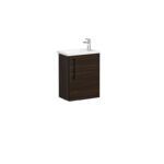 VitrA Root Flat Lavabo Dolabı, 45 cm, Bir Kapaklı, Dar, Köşeli Lavabo, Ceviz, Sağ - Görsel 3